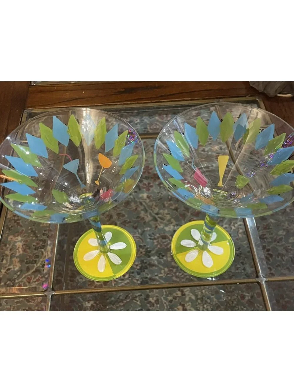Margarita-MARTINI-BARWARE-TOP SHELF - WITH A TWIST (2)  HAND PAINTED